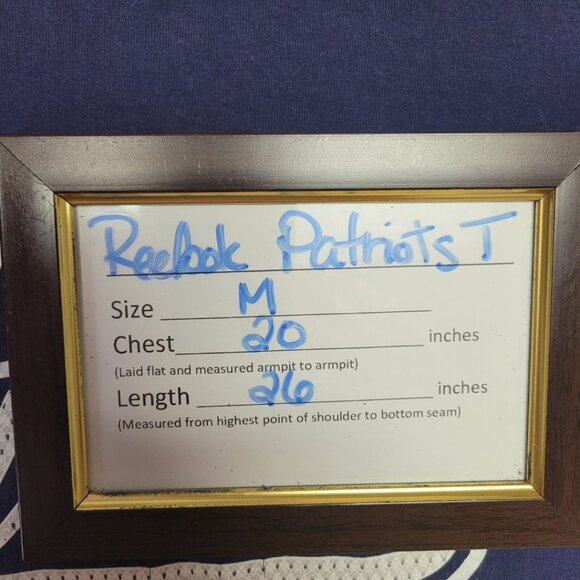 Patriots Reebok Tee Shirt Dark Blue Mens Medium Cotton NFL Fan Football USA - Picture 5 of 7